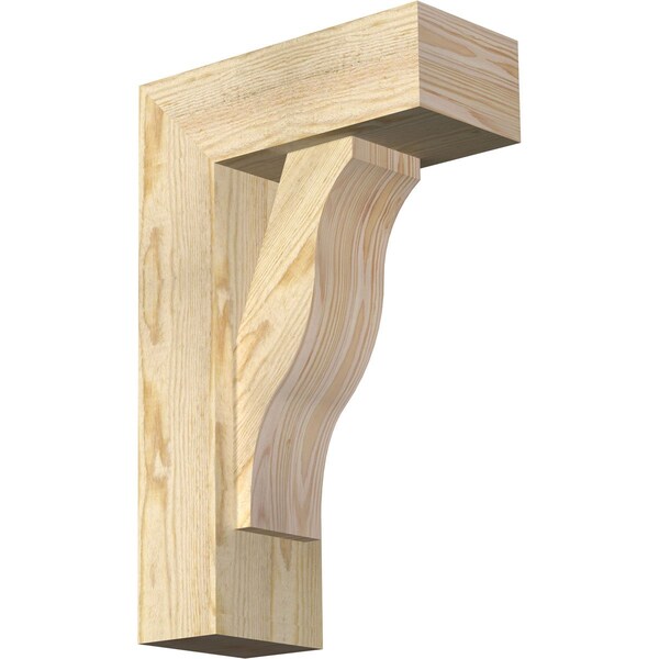 Ekena Millwork Funston Block Rough Sawn Bracket w/ Offset Brace, Douglas Fir, 6"W x 14"D x 22"H BKT0604X14X22FST05RDF - main